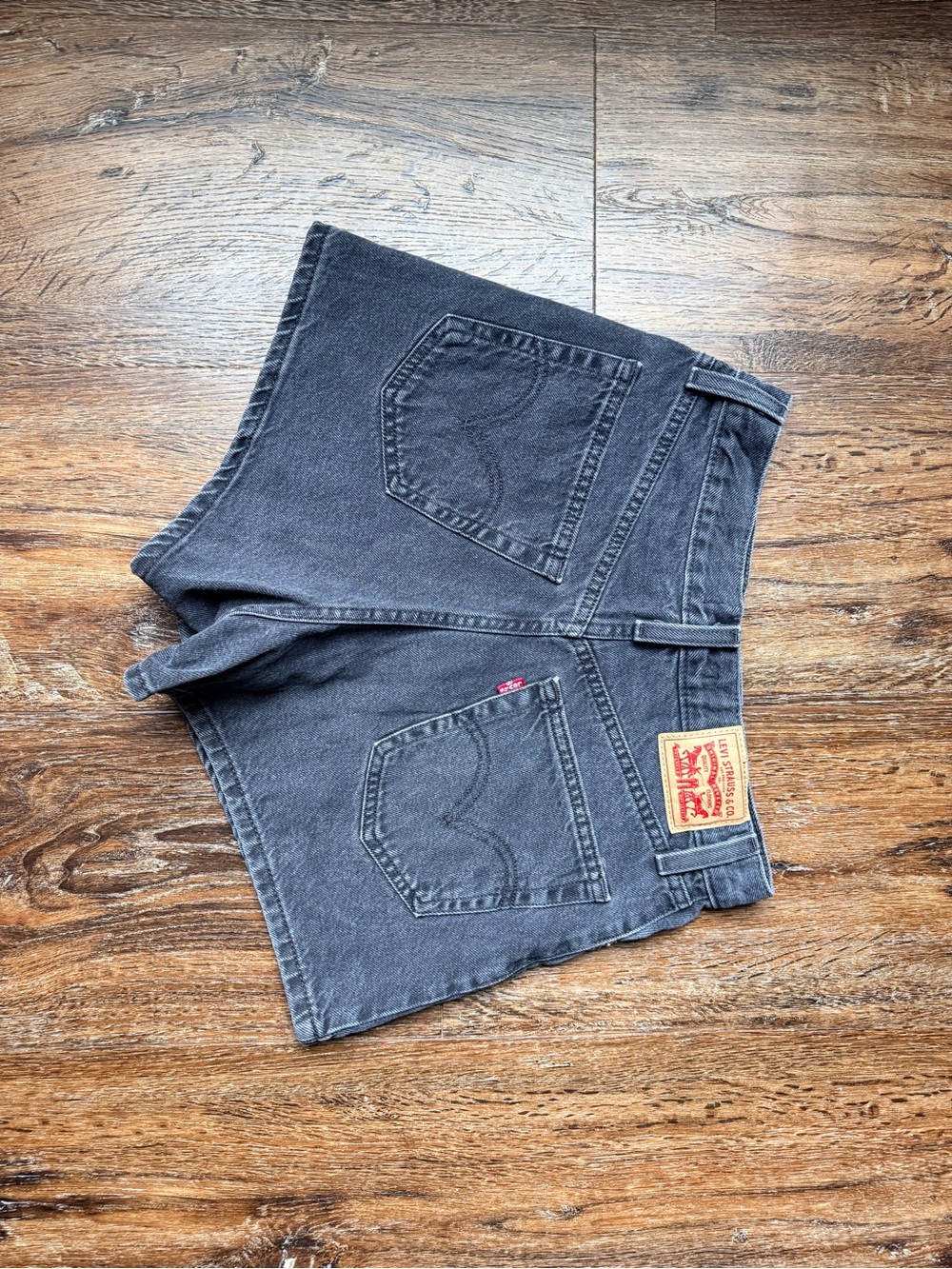 Like new! Levi's Washed Black Denim Shorts with Classic Back Pockets